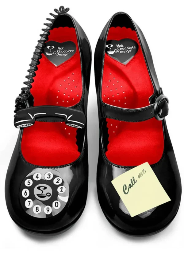 Hot Chocolate Design Call Me 50's Pumps Black