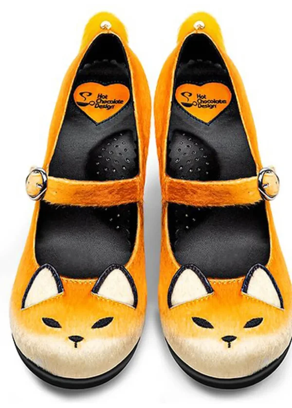 Hot Chocolate Design Fox Pumps Brown