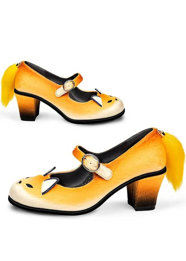 Hot Chocolate Design Fox Pumps Brown