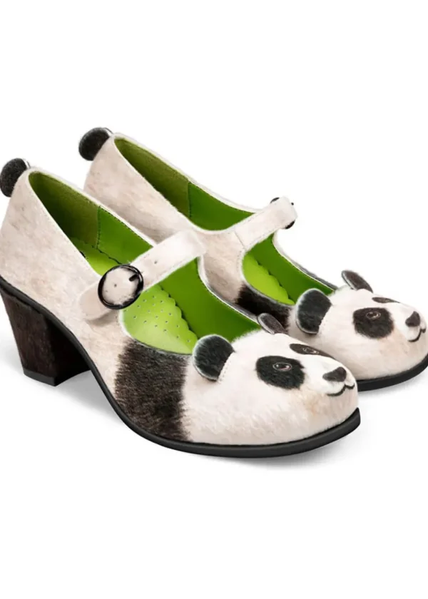 Hot Chocolate Design Panda Pumps Black White