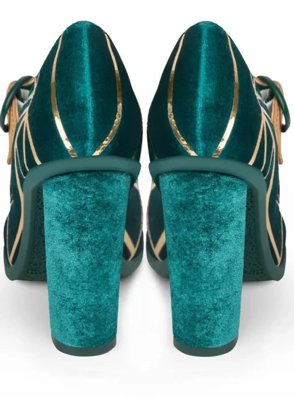 Hot Chocolate Design Peacock Pumps Teal Blue