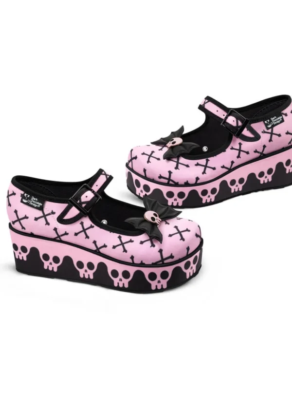 Hot Chocolate Design Pink Bones Platform Shoes Pink