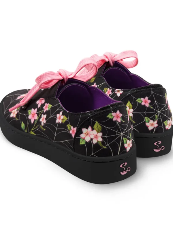 Hot Chocolate Design Spider Blossom Sneakers Trainers Black