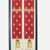 Hunt & Holditch Polkadot Antique Golden Clips Braces Red