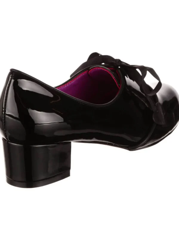Irregular Choice Bed of Roses Dear Dolly Patent Pumps Black