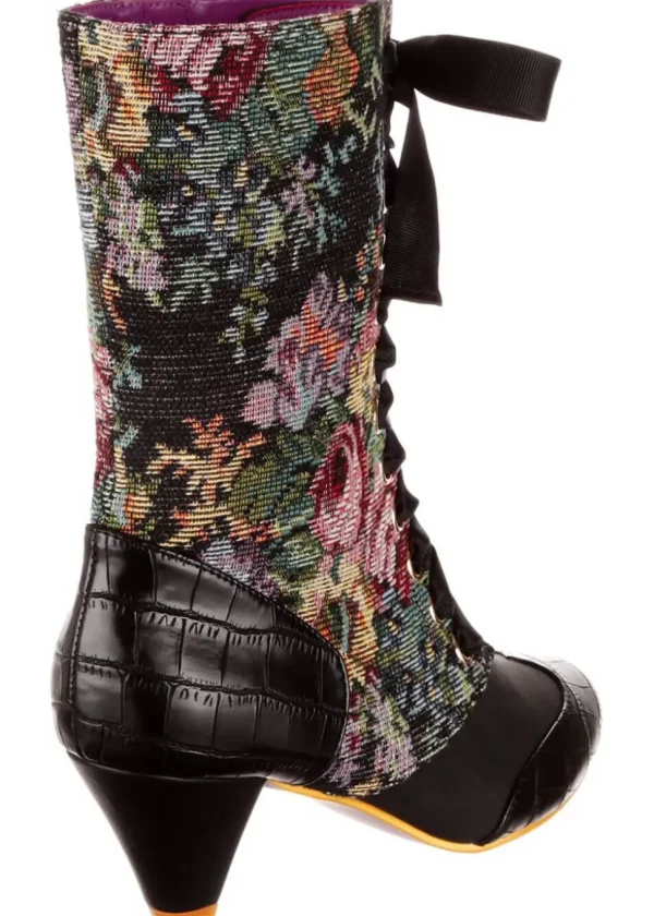 Irregular Choice Bed of Roses Lost Lover 40's Boots Black