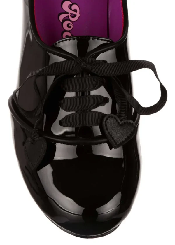 Irregular Choice Bed of Roses Dear Dolly Patent Pumps Black