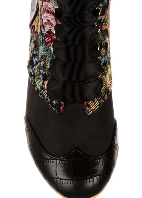 Irregular Choice Bed of Roses Lost Lover 40's Boots Black
