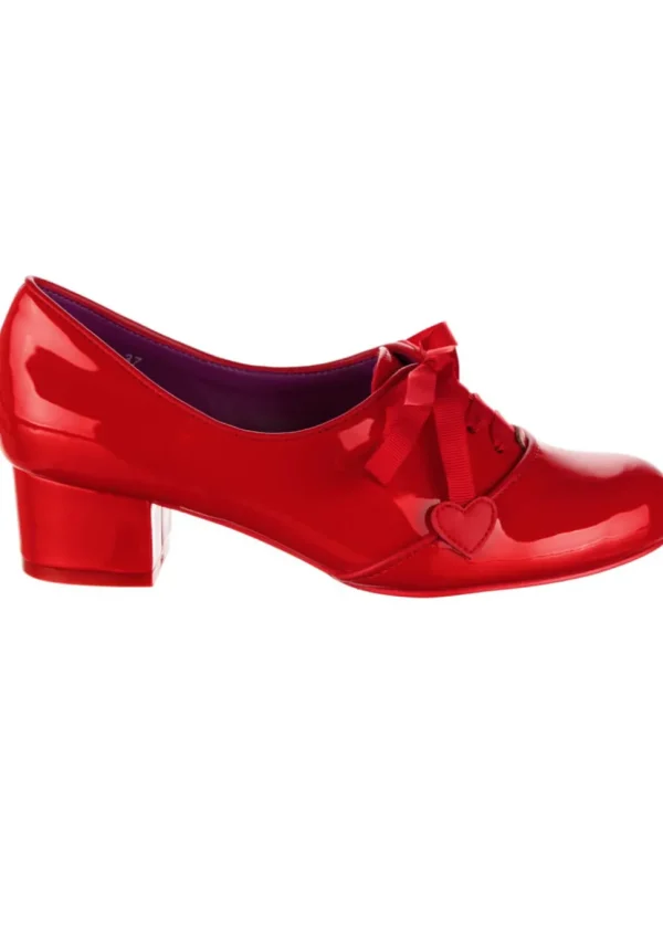 Irregular Choice Bed of Roses Dear Dolly Patent Pumps Red