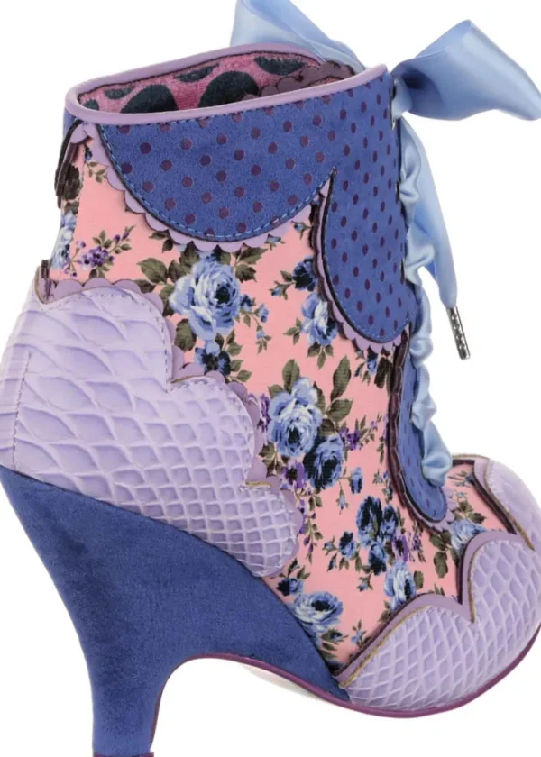 Irregular Choice Dolly Mixture 40's Ankle Boots Navy