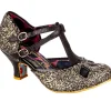 Irregular Choice Golden Age Glitter 20's Pumps Black Gold
