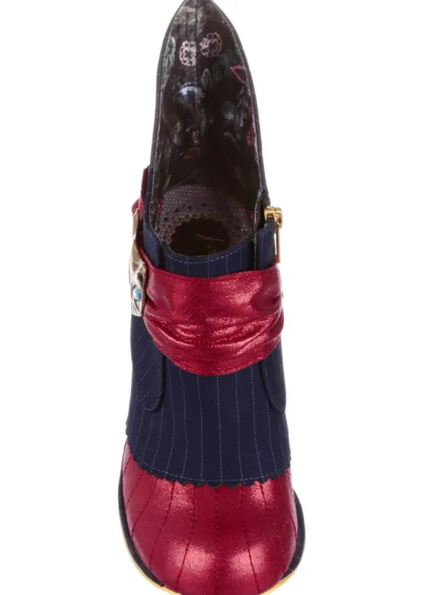 Irregular Choice Miaow Cat Boots Navy Red