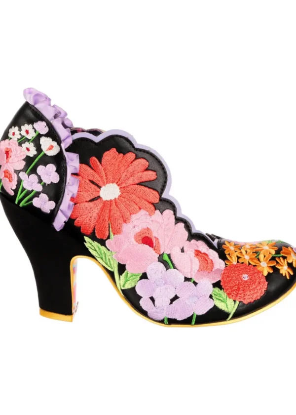 Irregular Choice Wildflower Wander Floral 50's Pumps Black