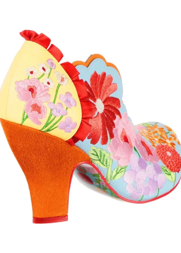 Irregular Choice Wildflower Wander Floral 50's Pumps Orange/Blue