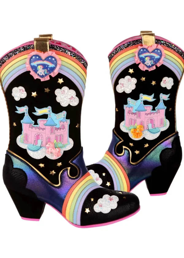 Irregular Choice x My Little Pony Rainbow Bridge Cowboy Boots Black