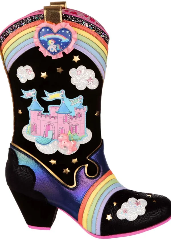 Irregular Choice x My Little Pony Rainbow Bridge Cowboy Boots Black