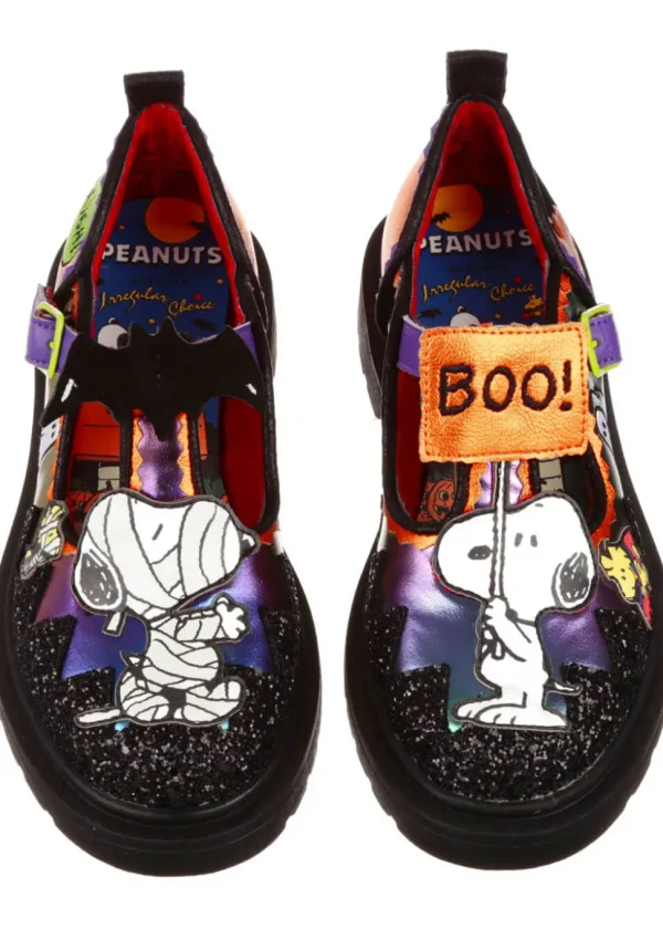 Irregular Choice x Peanuts Don’t Scare Me Mary Jane Shoes Black