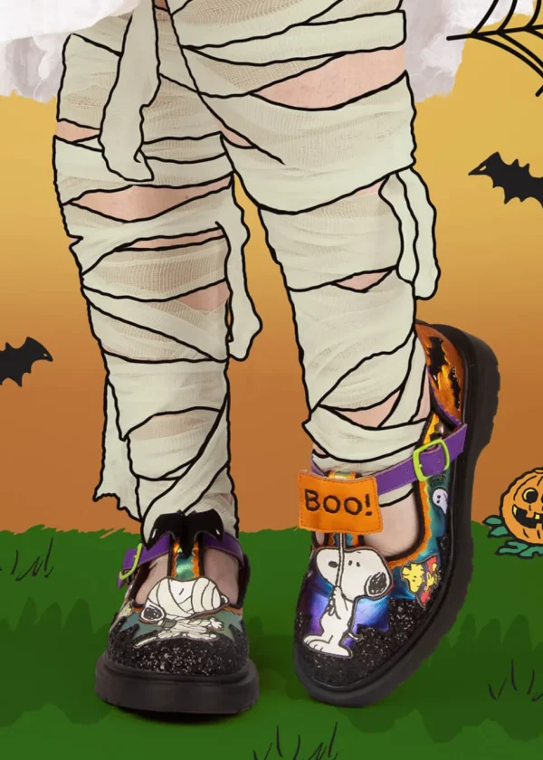 Irregular Choice x Peanuts Don’t Scare Me Mary Jane Shoes Black