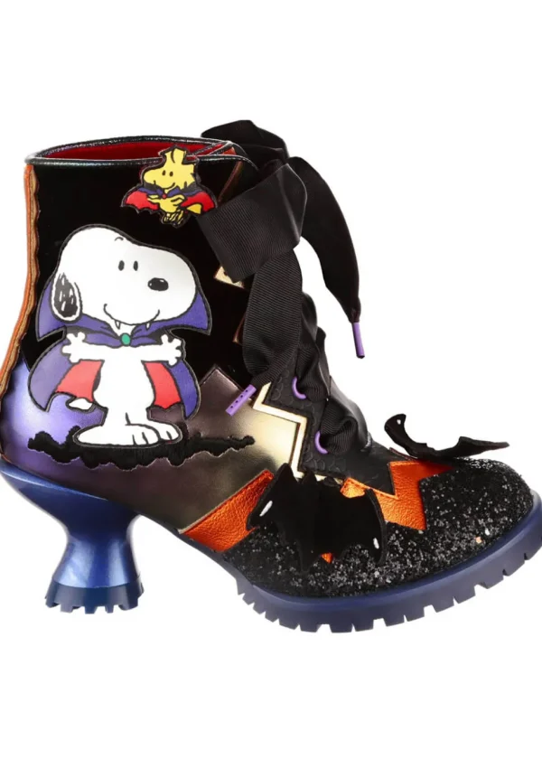 Irregular Choice x Peanuts It's The Great Pumpkin Ankle Boots Black