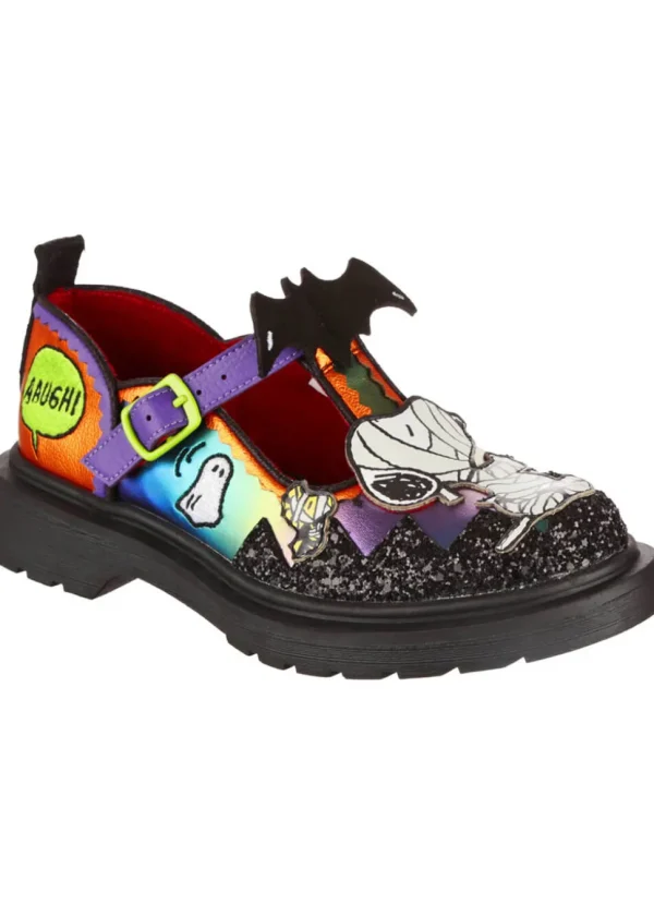 Irregular Choice x Peanuts Don’t Scare Me Mary Jane Shoes Black
