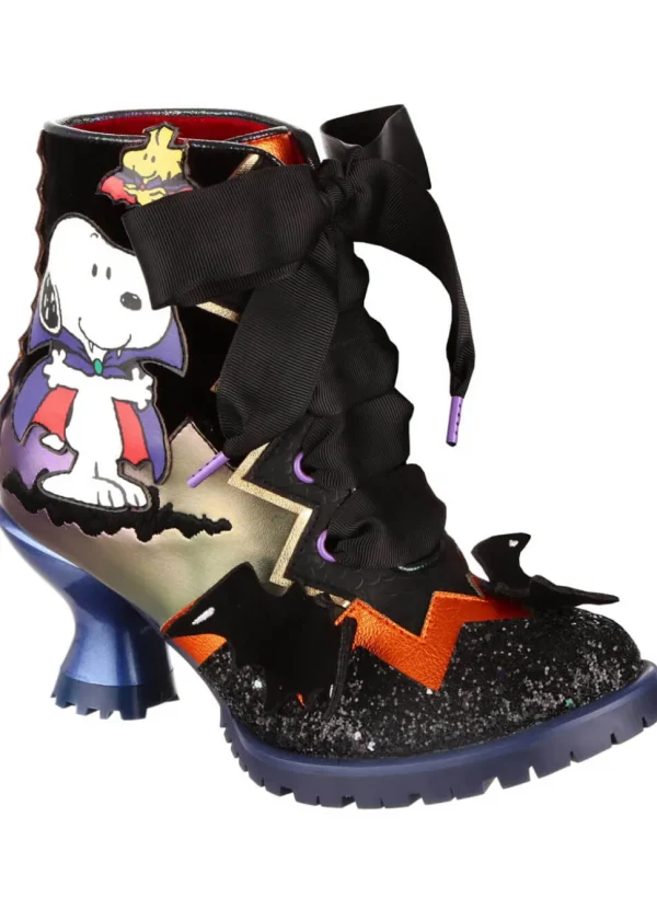 Irregular Choice x Peanuts It's The Great Pumpkin Ankle Boots Black