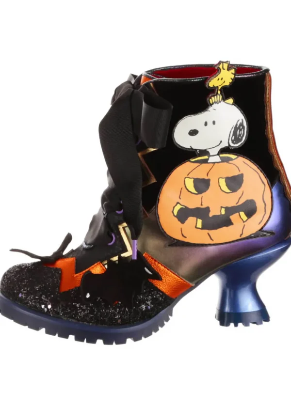 Irregular Choice x Peanuts It's The Great Pumpkin Ankle Boots Black