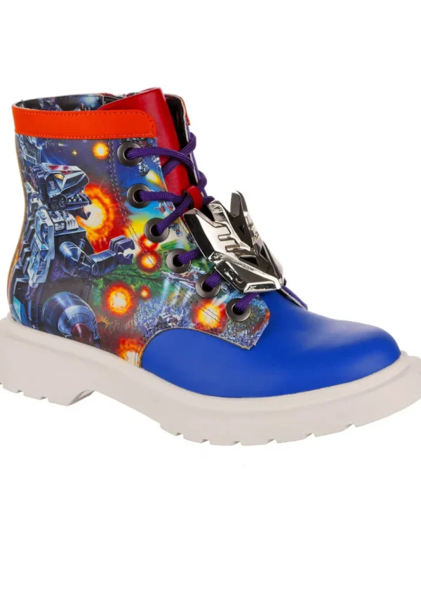 Irregular Choice x Transformers Battle Ready Boots Blue Red