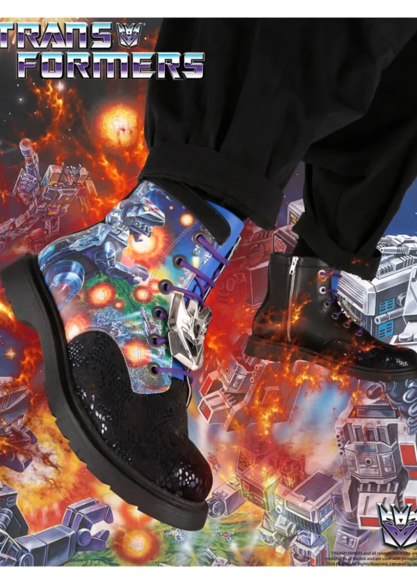 Irregular Choice x Transformers Battle Ready Boots Blue Purple