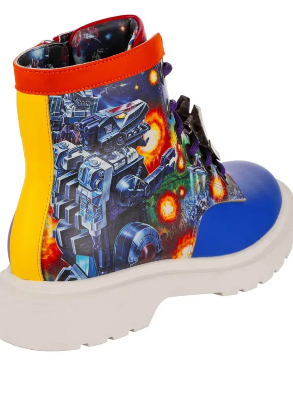 Irregular Choice x Transformers Battle Ready Boots Blue Red