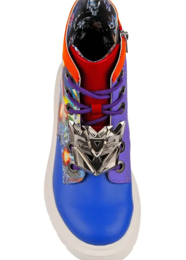 Irregular Choice x Transformers Battle Ready Boots Blue Red