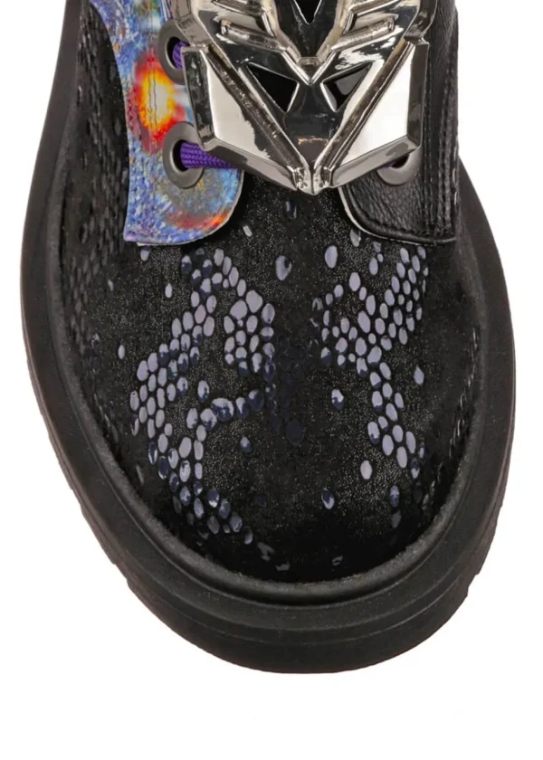 Irregular Choice x Transformers Battle Ready Boots Blue Purple