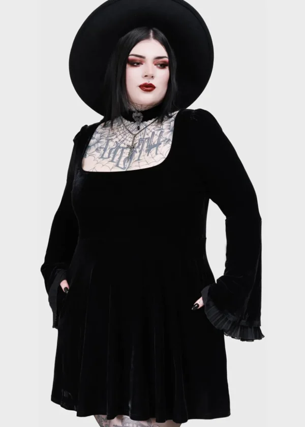 Killstar Beatrix Velvet Dress Black