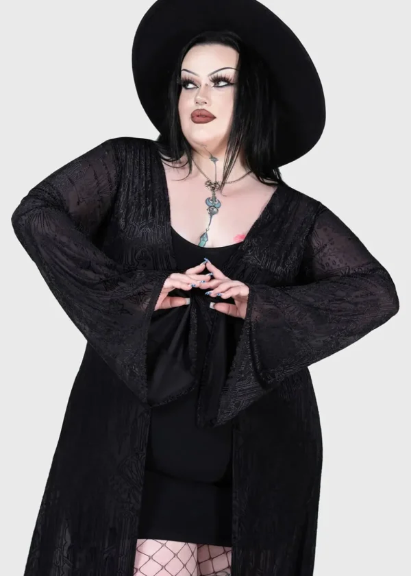 Killstar Blessing In Demise Velvet Duster Black