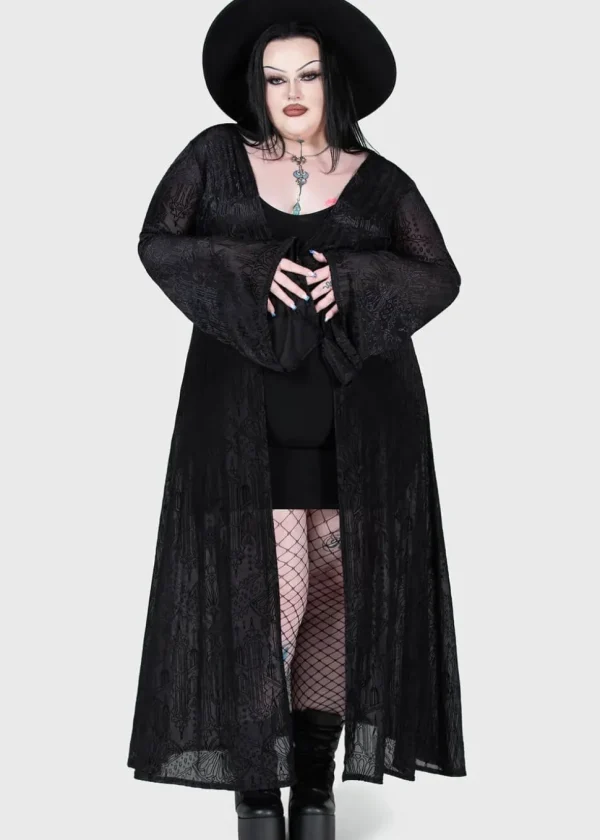 Killstar Blessing In Demise Velvet Duster Black