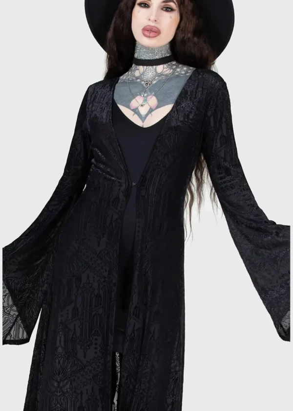 Killstar Blessing In Demise Velvet Duster Black