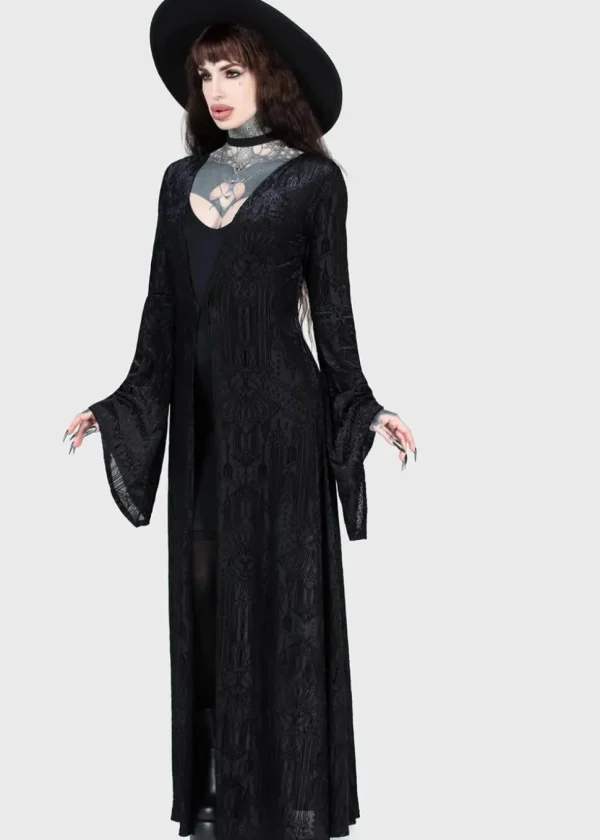 Killstar Blessing In Demise Velvet Duster Black