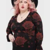 Killstar Blood Rose Top Black Red