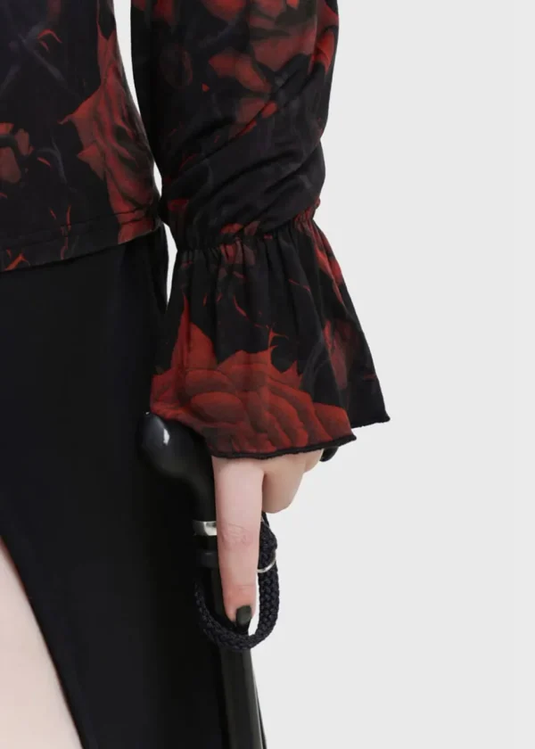 Killstar Blood Rose Top Black Red
