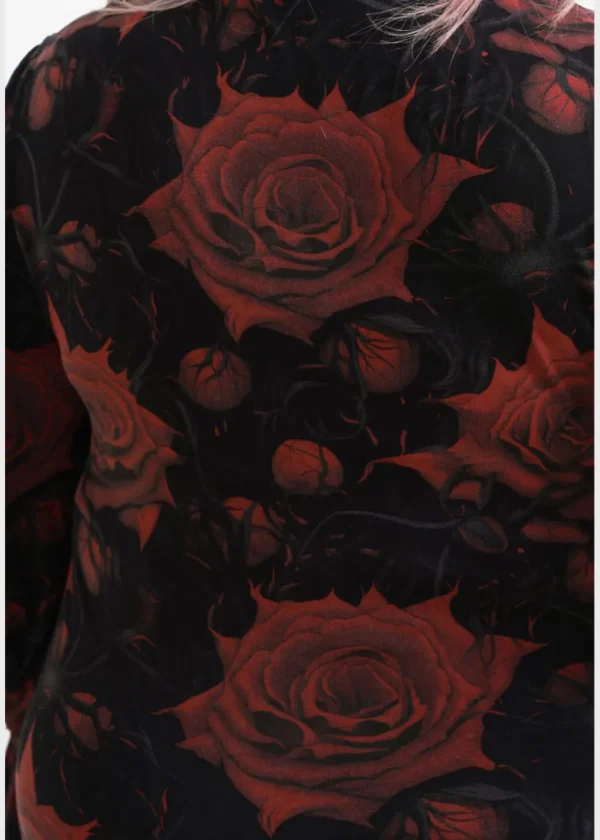 Killstar Blood Rose Top Black Red