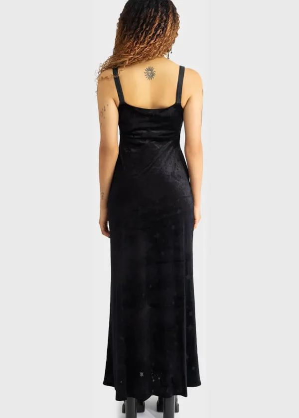Killstar Coma Star Velvet Maxi Dress Black