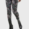 Killstar Corax Raven Velvet Leggings Black