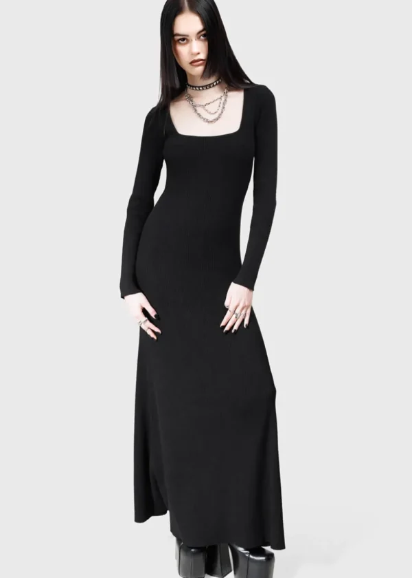 Killstar Dark Glyph Maxi Dress Black