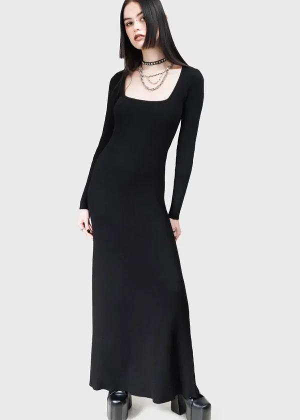Killstar Dark Glyph Maxi Dress Black