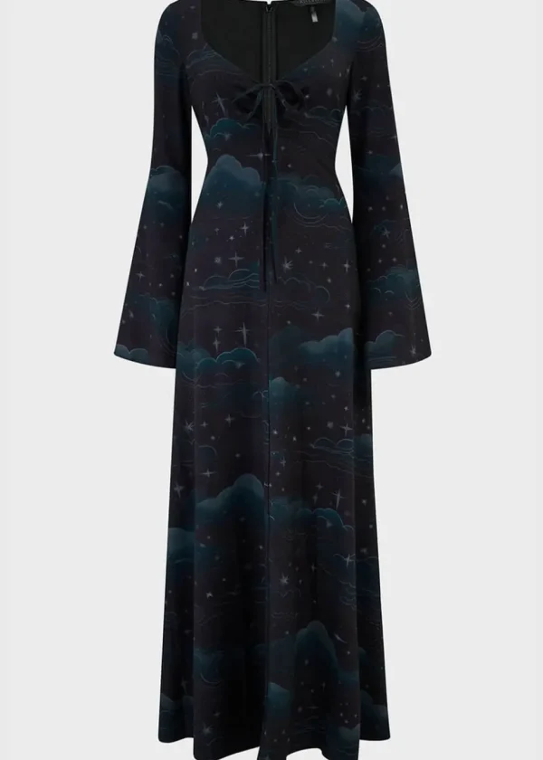 Killstar Dreamanicon Stars Maxi Dress Black