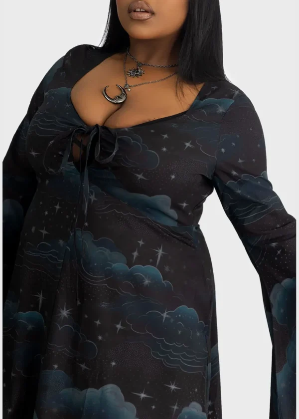 Killstar Dreamanicon Stars Maxi Dress Black