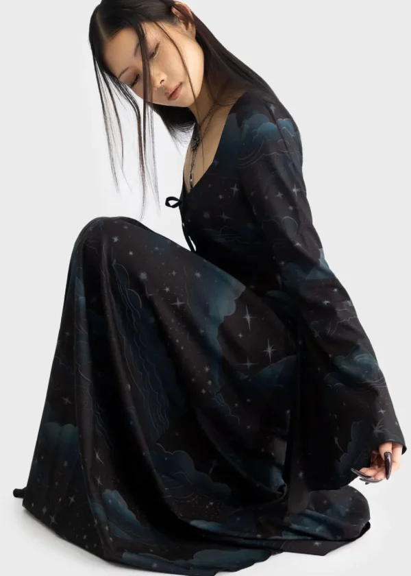 Killstar Dreamanicon Stars Maxi Dress Black