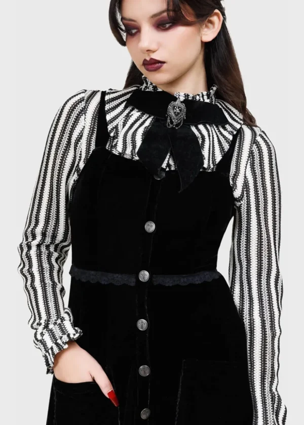 Killstar Ephemorose Velvet Dress Black