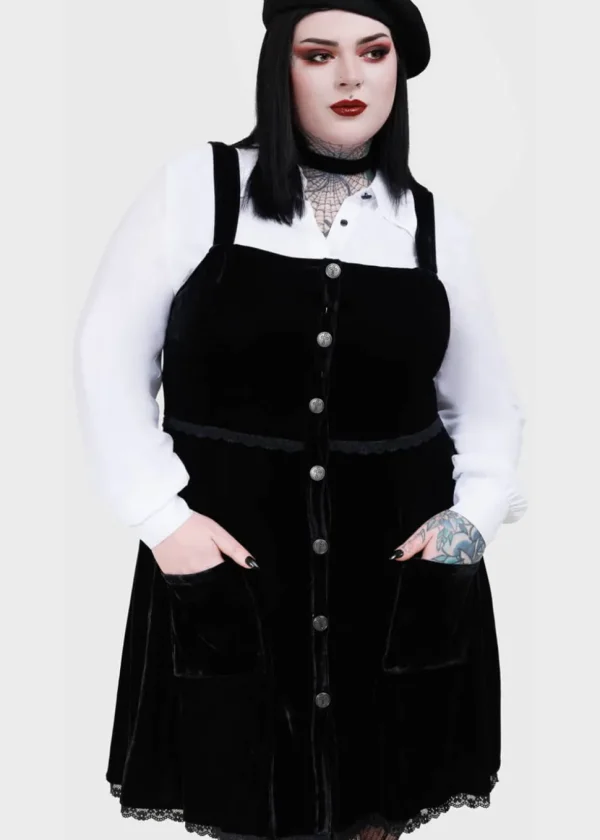 Killstar Ephemorose Velvet Dress Black