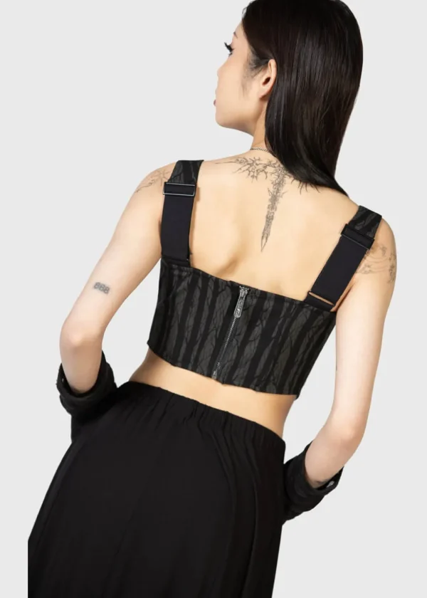 Killstar Fearful Forest Corset Top Black