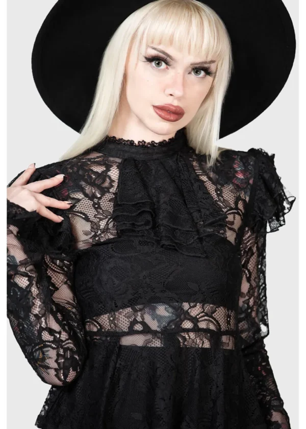 Killstar Fickle Feud Lace Blouse Black